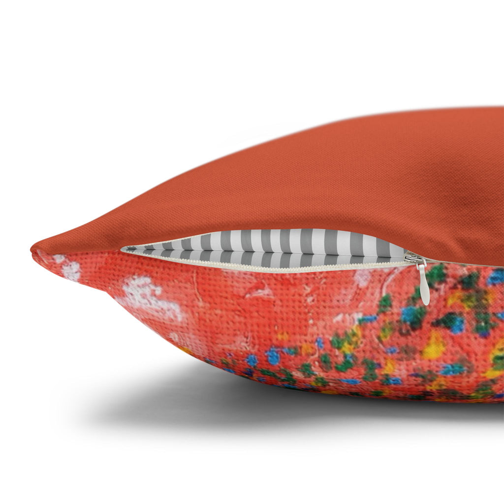 Solo Funda, no incluye relleno.  Orange Decorative Pillowcase — Solid Spun Polyester Square Cushion Cover
