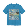 Sea Turtle Beach Art T-Shirt – Coastal Ocean Wave Graphic Tee