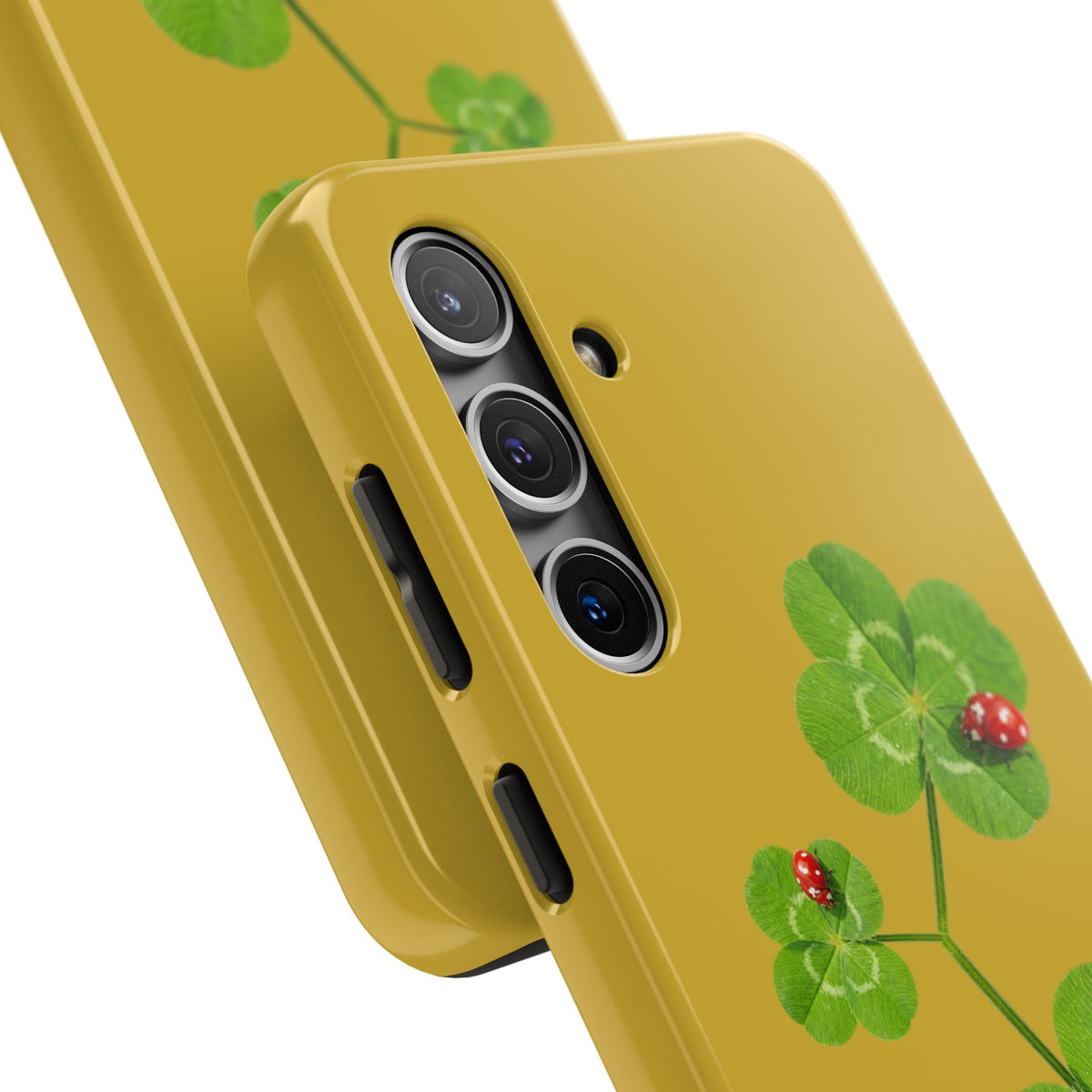 Clover & Ladybug Tough Phone Case — Lucky Botanical Protective Cover
