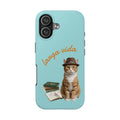 Larga Vida Cat Tough Phone Case – Retro Bookish Ginger Cat Protective Cover