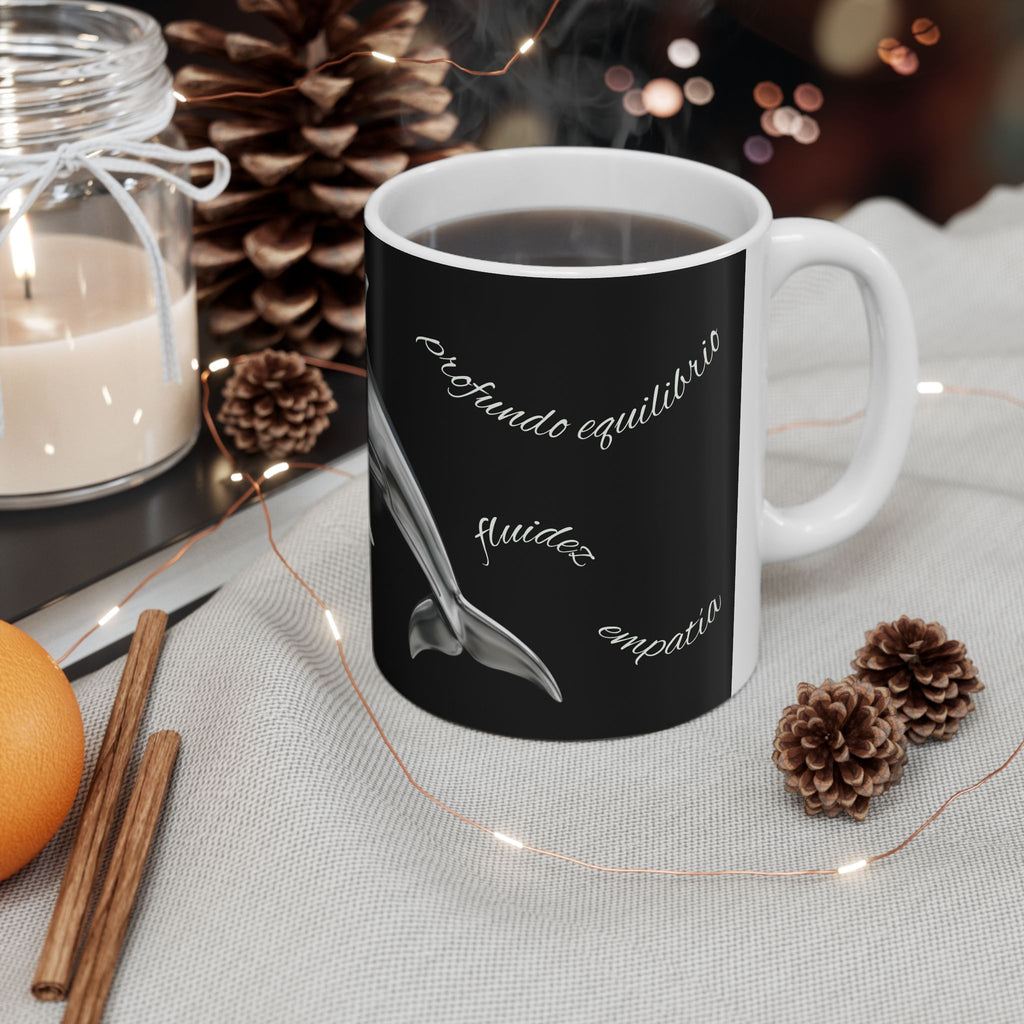 Chrome Dolphin Ceramic Mug — Metallic Dolphin Coffee Cup (11oz/15oz)