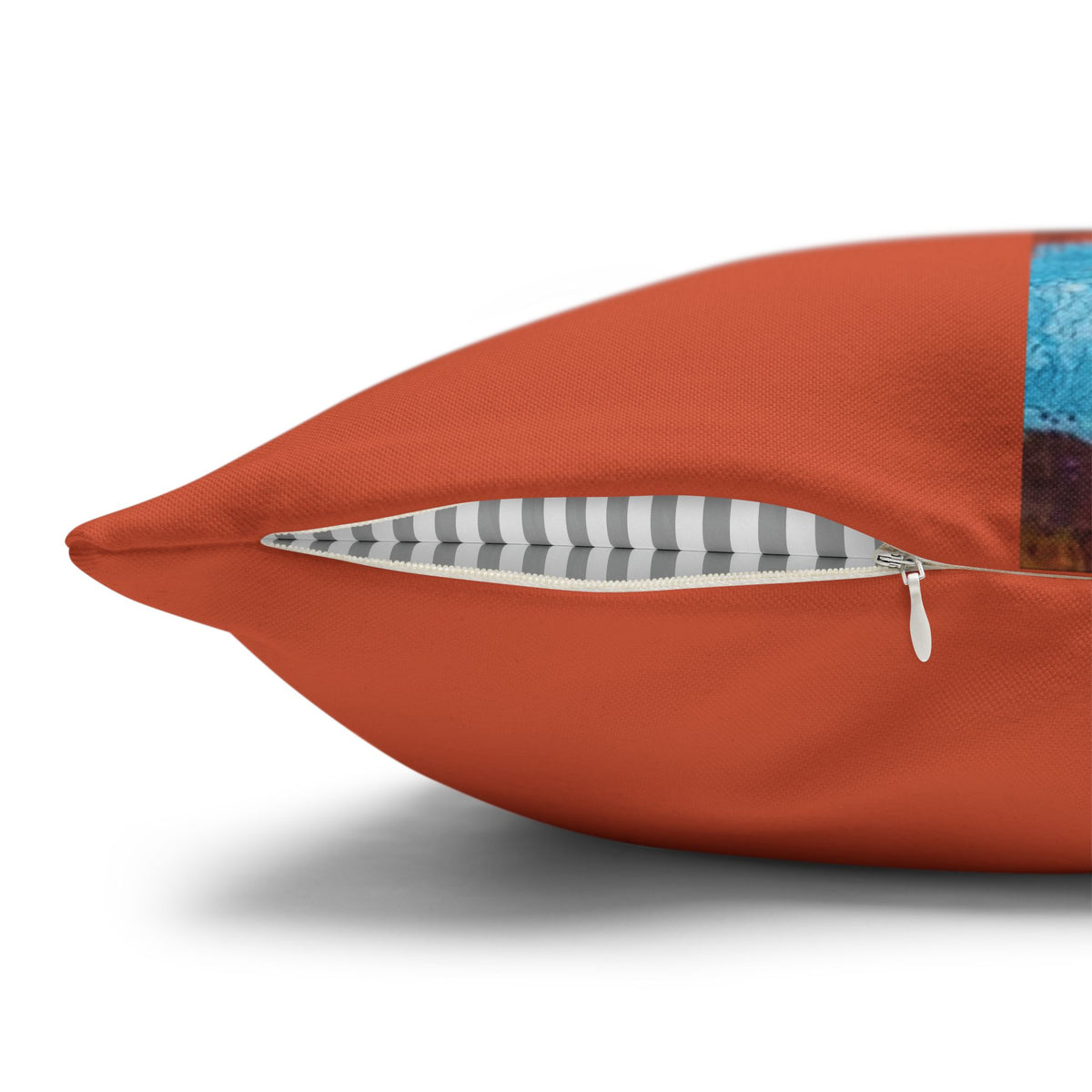 Solo Funda, no incluye relleno.  Accent Pillow with Blue Abstract Tree Panel — Decorative Square Pillowcase