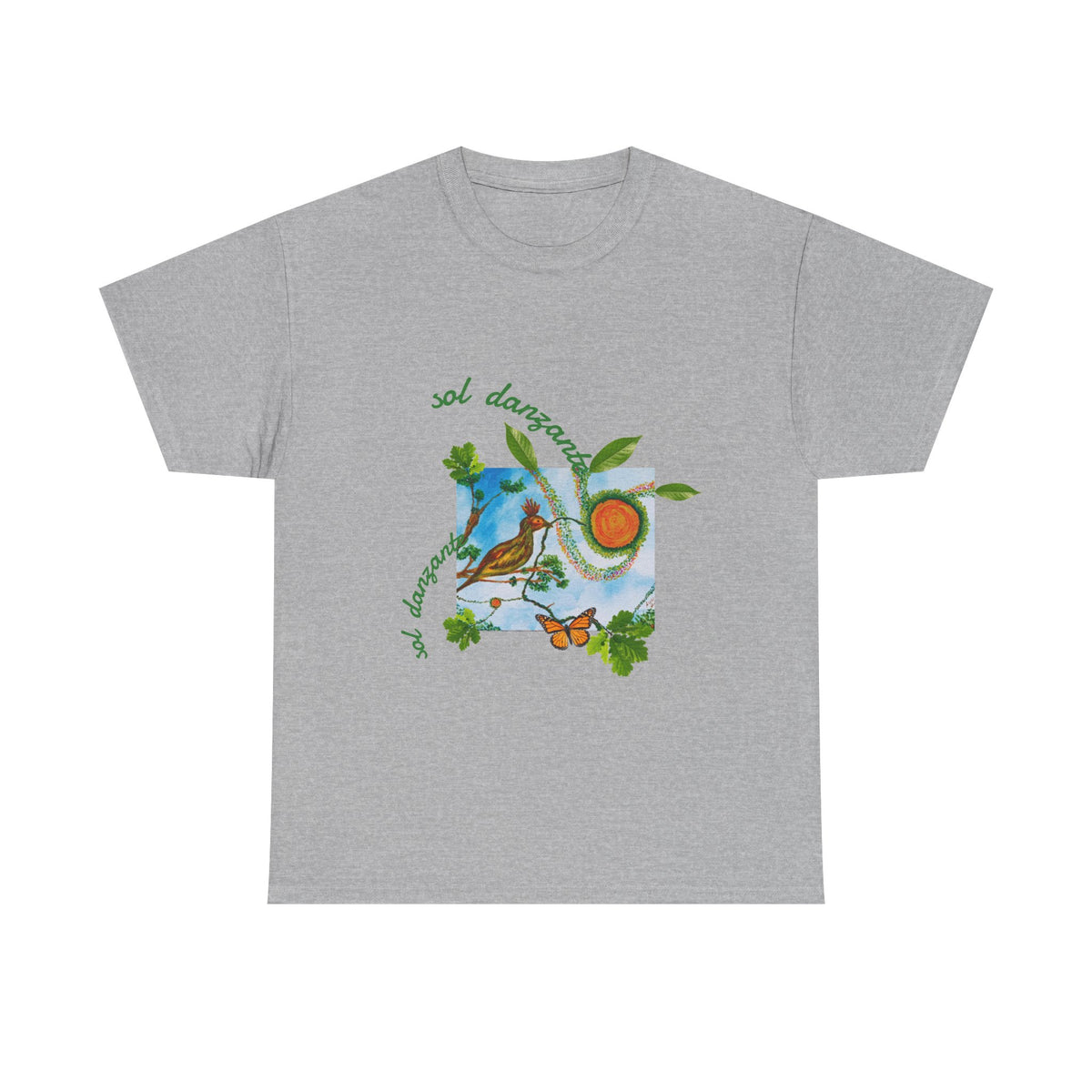 Nature Sunbird Tee — 'sol danzar' Floral Bird Graphic T‑Shirt
