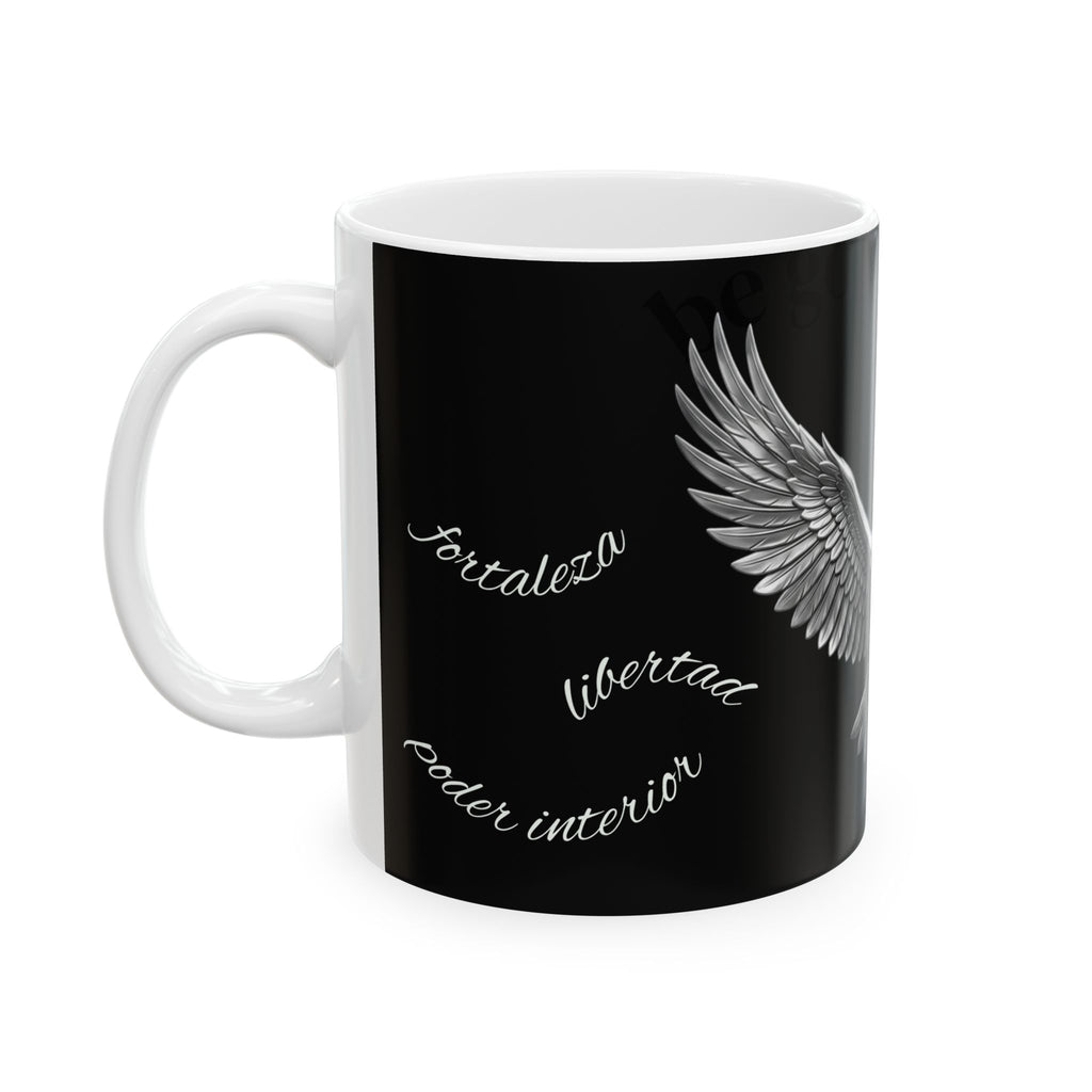 Owl Flight Ceramic Mug — Gothic Black Owl Coffee Cup (11oz, 15oz)