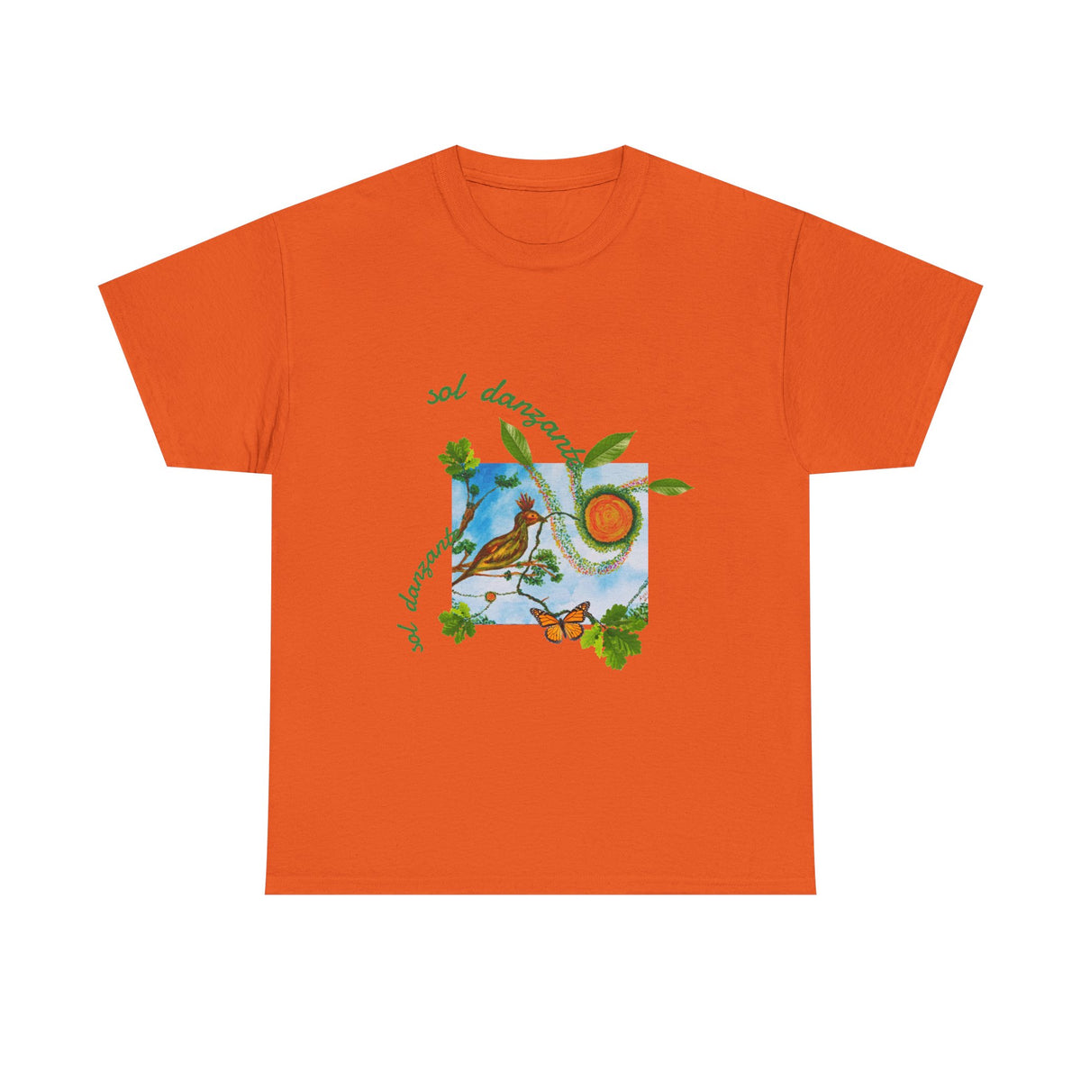 Nature Sunbird Tee — 'sol danzar' Floral Bird Graphic T‑Shirt