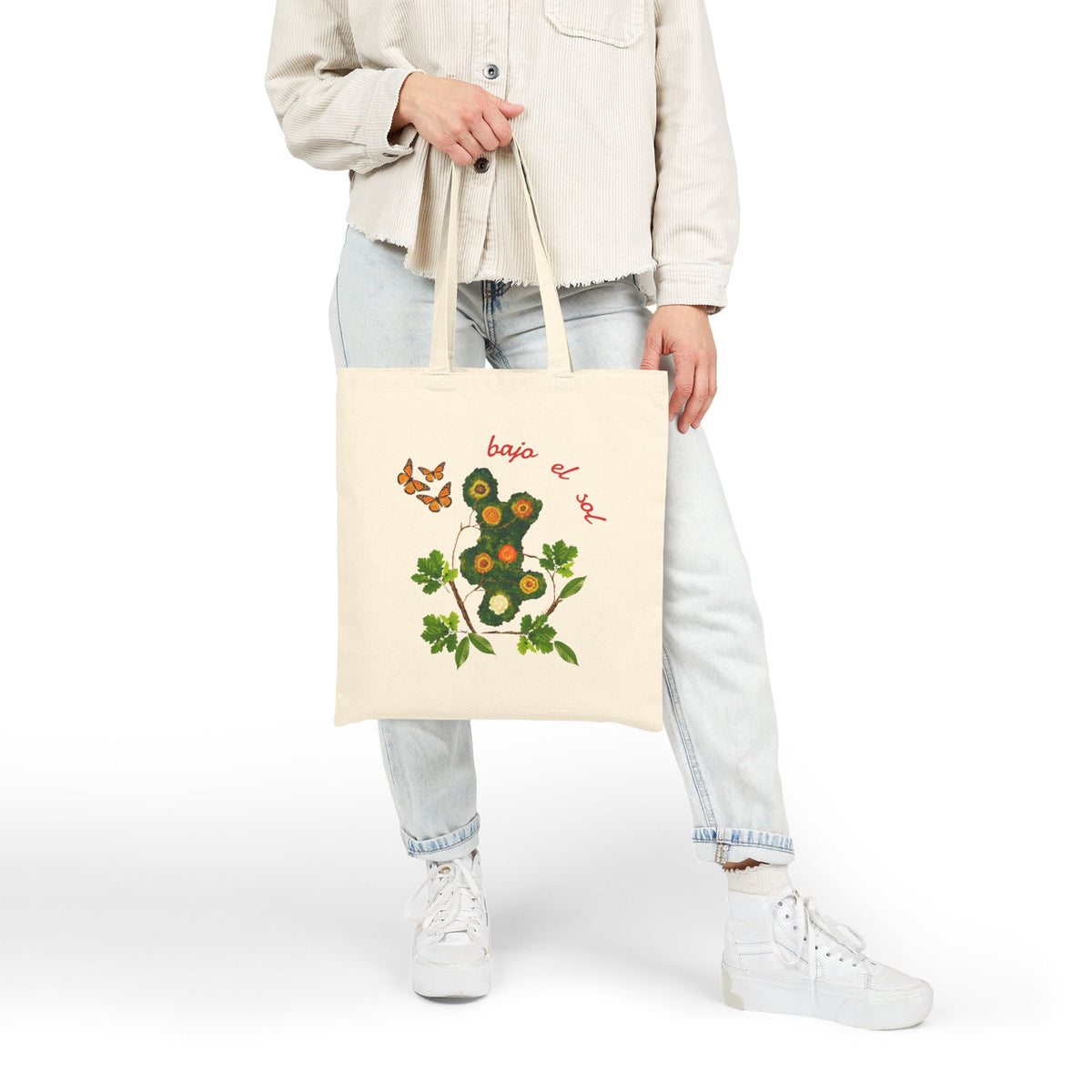 Bajo el Sol Floral Tote — Canvas Cotton Market Bag