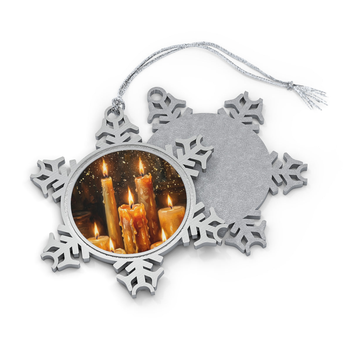 Pewter Snowflake Ornament — Candlelight Holiday Keepsake