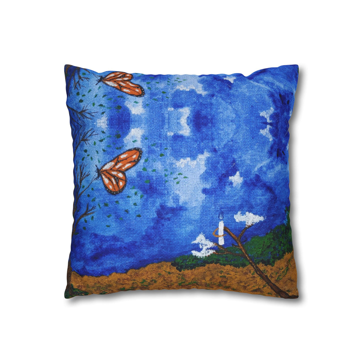 Solo Funda, no incluye relleno. Solid Royal Blue Square Pillowcase — Polyester Decorative Throw Pillow Cover