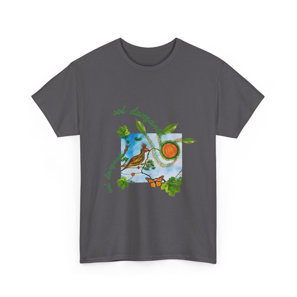Nature Sunbird Tee — 'sol danzar' Floral Bird Graphic T‑Shirt