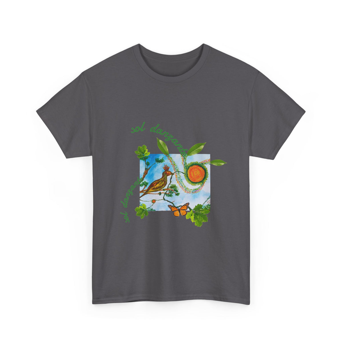 Nature Sunbird Tee — 'sol danzar' Floral Bird Graphic T‑Shirt