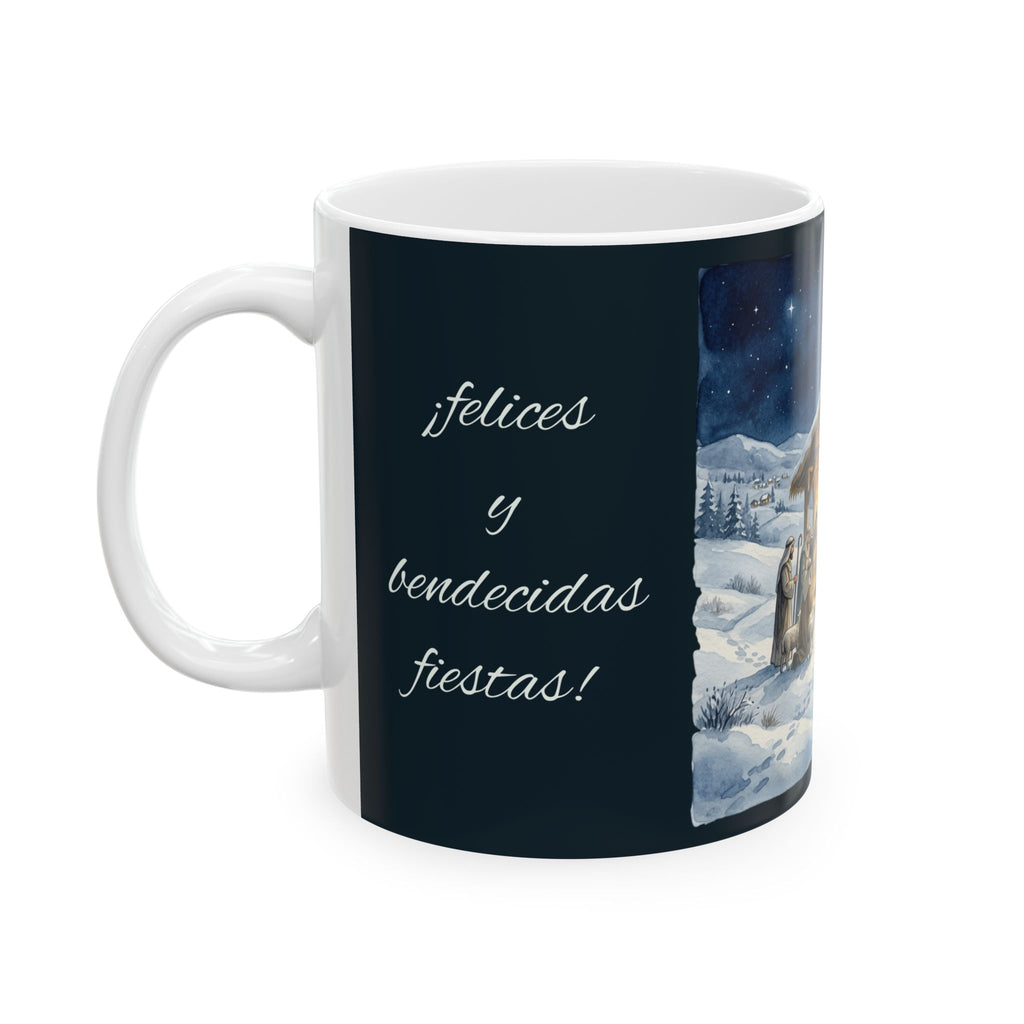 Nativity Scene Christmas Mug — Holy Night Ceramic Coffee Cup (11oz/15oz)