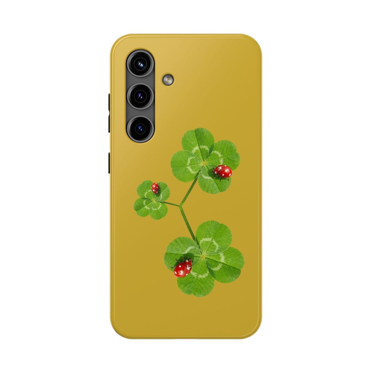Clover & Ladybug Tough Phone Case — Lucky Botanical Protective Cover