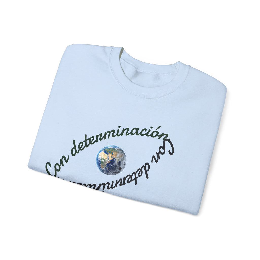 Crewneck Sweatshirt — "Con determinación" Earth & Sloth Eco Graphic