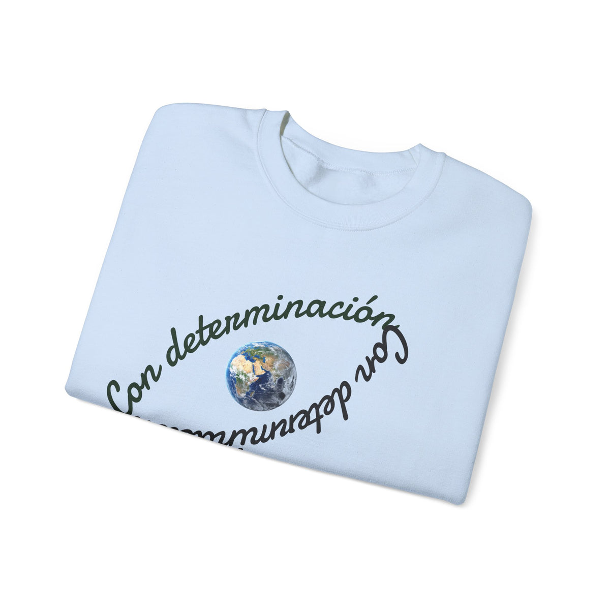 Crewneck Sweatshirt — "Con determinación" Earth & Sloth Eco Graphic