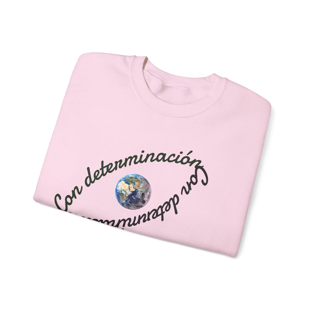 Crewneck Sweatshirt — "Con determinación" Earth & Sloth Eco Graphic