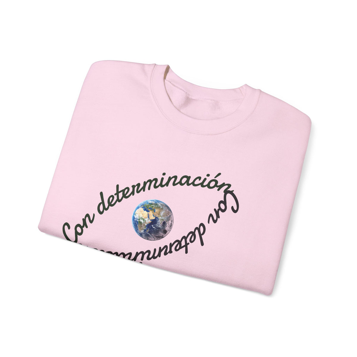 Crewneck Sweatshirt — "Con determinación" Earth & Sloth Eco Graphic
