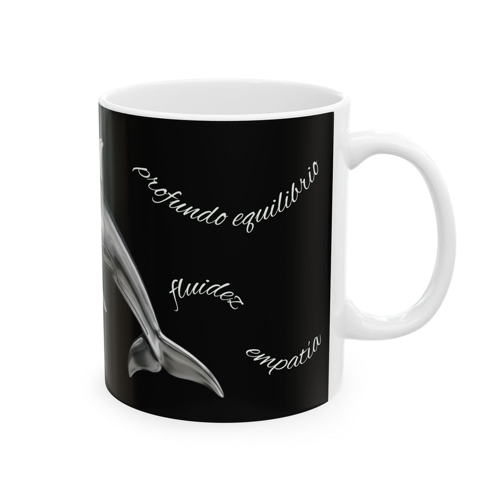 Chrome Dolphin Ceramic Mug — Metallic Dolphin Coffee Cup (11oz/15oz)