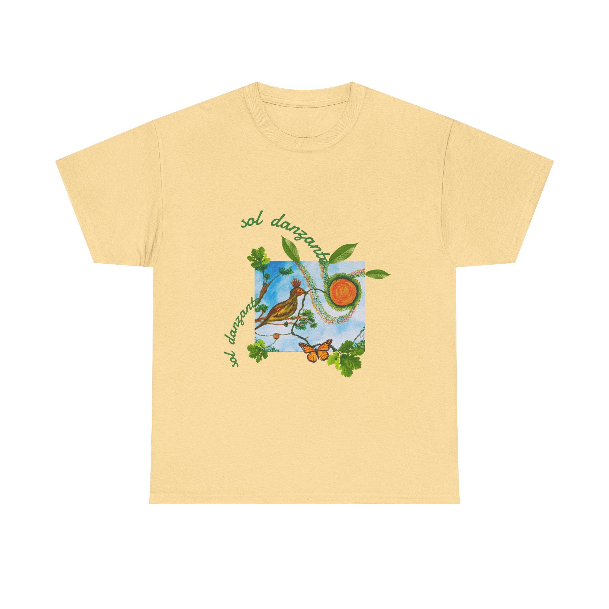 Nature Sunbird Tee — 'sol danzar' Floral Bird Graphic T‑Shirt