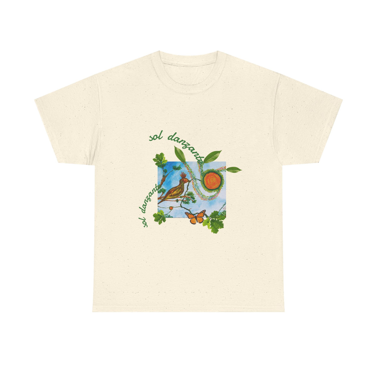 Nature Sunbird Tee — 'sol danzar' Floral Bird Graphic T‑Shirt